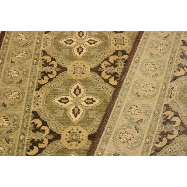 1990s Boho Chic Kafkaz Brown/Green Hand-Knotted Rug - 4'2 X 6'8 For Sale In New York - Image 6 of 8