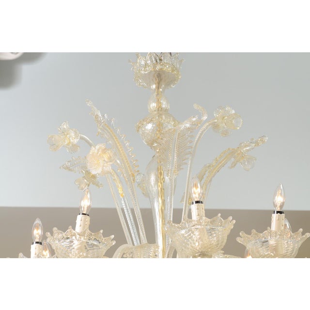 1940s Ornate 8-Light Murano Glass Chandelier, Italy For Sale - Image 17 of 18