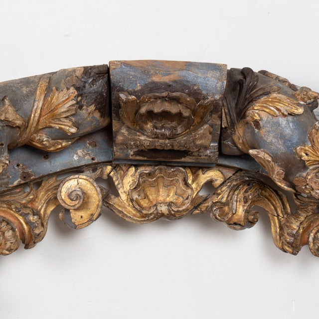 Late 18th Century Original Gilt and Painted Architectural Arch Fragment, Portugal For Sale - Image 6 of 11