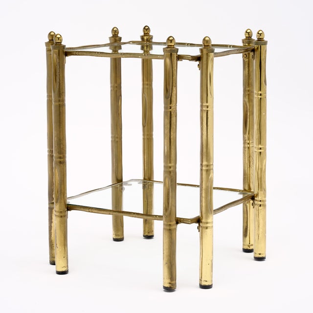 Brass Brass Modernist French Side Table For Sale - Image 8 of 9
