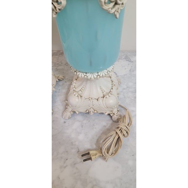 Vintage Mid-Century Modern Hollywood Regency Revival Table Lamps Neoclassical Style - a Pair For Sale - Image 9 of 18