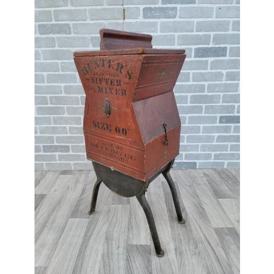 Wood Antique Jh Day and Co. Hunters Lightning Sifter & Mixer Fast Kitchen Sifter Mixer For Sale - Image 7 of 7