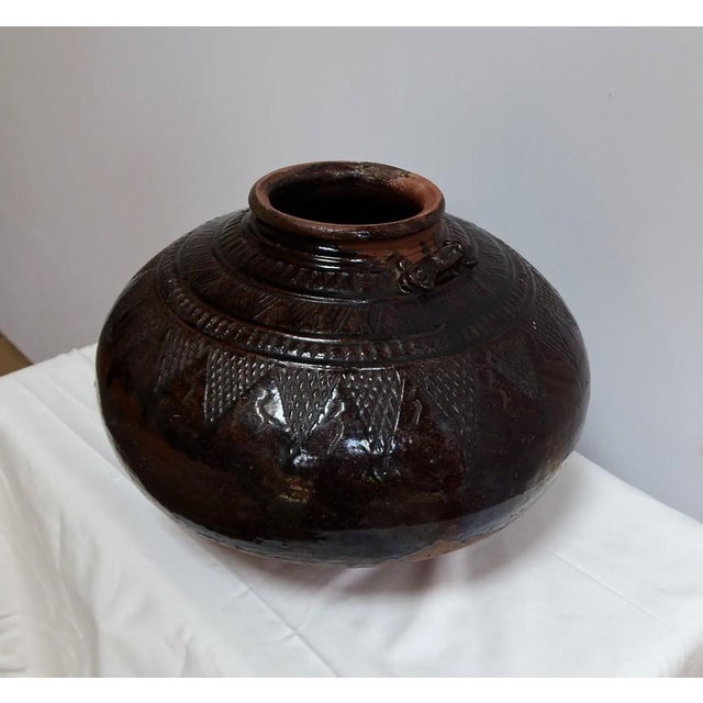 Large Pansu Vase in Varnished Terracotta, 1900s For Sale - Image 3 of 18