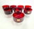 Red Vintage 1960s French Red Glass Coupes, Set of 8 For Sale - Image 8 of 8