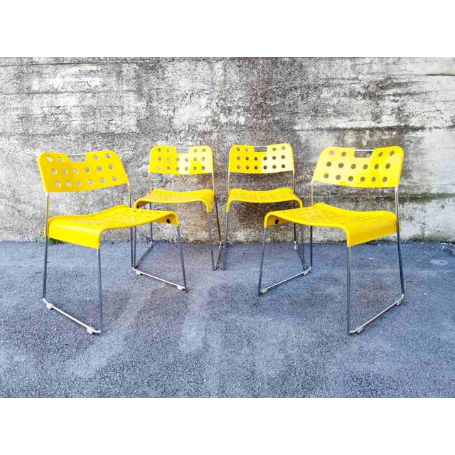 Omkstack Chairs by Rodney Kinsman for Bieffeplast, 1970s, Set of 4, in Very Good conditions. Designed 1970 to 1979 This...