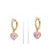 Pink sapphire heart diamond halo drop earring gold Natural heart pink sapphire diamond earrings gold Pink sapphire heart...