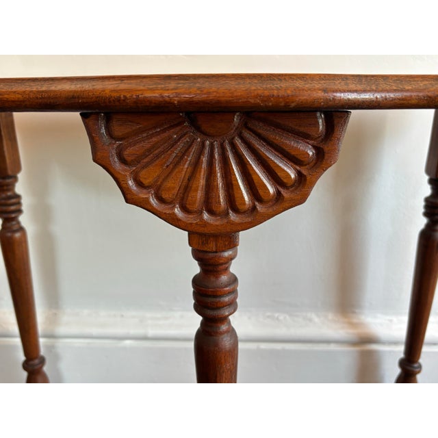 Late 19th Century Antique Demi Lune Table With Shell Motif For Sale - Image 5 of 11