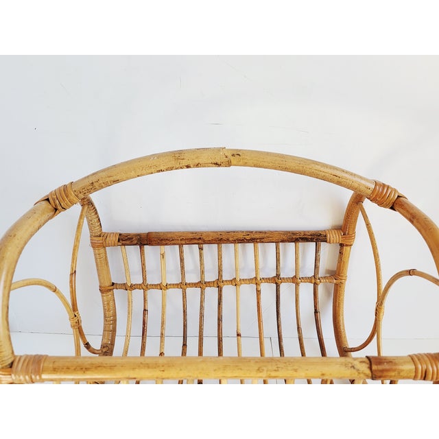 Mid-Century Bamboo & Rattan Magazine Rack For Sale - Image 9 of 12