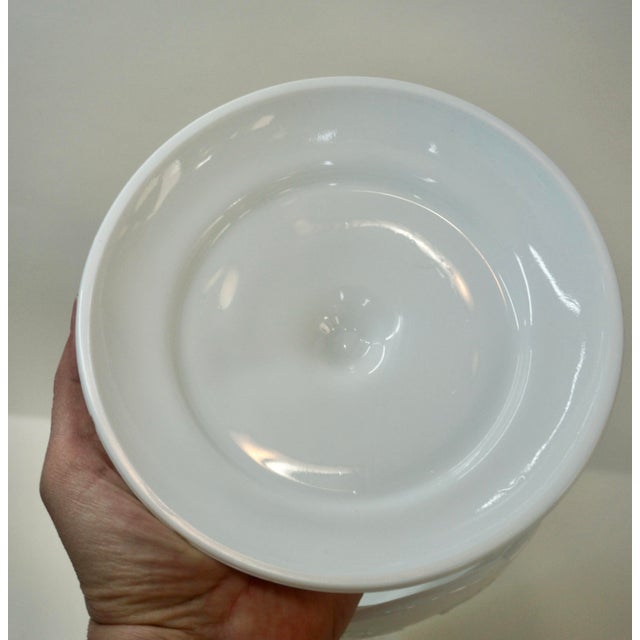 Vintage Westmoreland Milk Glass "Paneled Grape" Large Footed Compote For Sale - Image 4 of 7