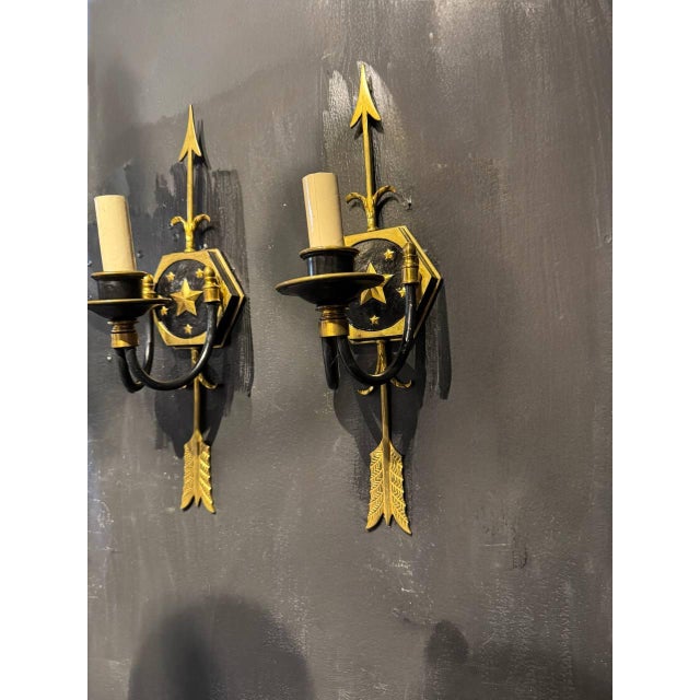 1910s 1910 Federal Style One Light Sconces Arrows - a Pair For Sale - Image 5 of 5