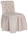 The ultimate luxury, this designer vanity chair is upholstered in taupe linen fabric with all the touches of a custom...