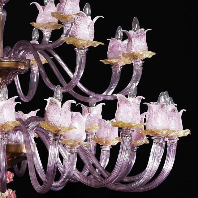 1950s Magnolia Chandelier in Murano Glass, 1950s For Sale - Image 5 of 9