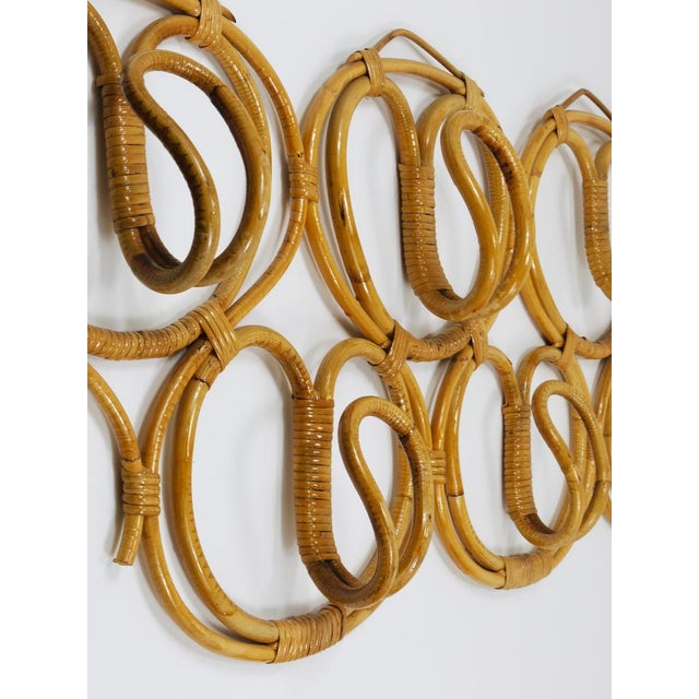 Large Rattan Wall Coat Rack attributed to Franca Helg & Franco Albini for Bonacina, Italy, 1960s For Sale - Image 13 of 15