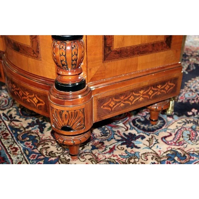 Wood Late 20th Century Vintage Italian Mixed Wood Inlay Serpentine Commode Chest For Sale - Image 7 of 12