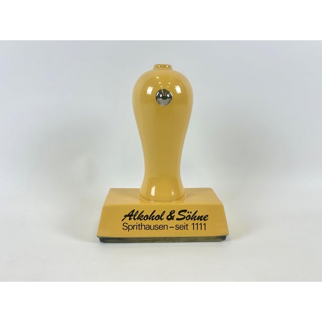 Beige Vintage Ceramic Liqueur Bottle Stamp from Alkohol & Sohne, 1980s For Sale - Image 8 of 8
