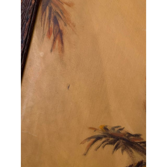 1970s Island Scene Acrylic Painting on Canvas, Framed For Sale - Image 4 of 8