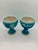 Abstract 1960s Jt Abernathy Blue Glaze Goblets- Set of 2 For Sale - Image 3 of 5