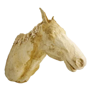 Handcrafted Life-Size Head Mounted Horse Head Faux Taxidermy Equestrian Horse Wall Decor Sculpture