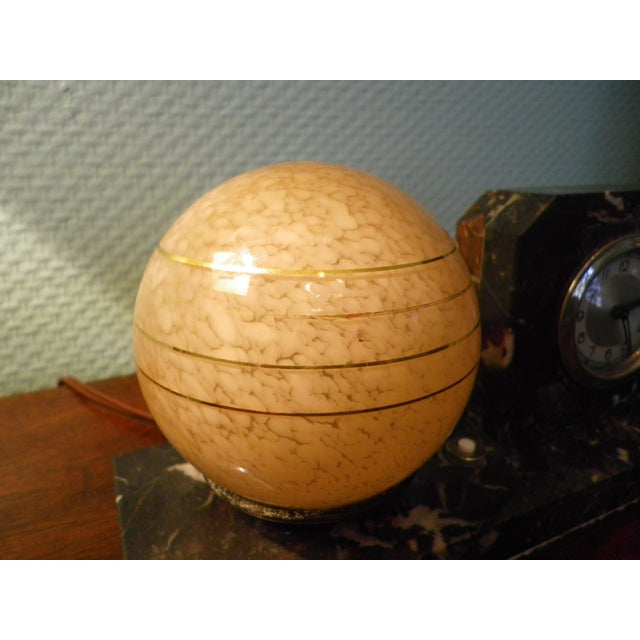 Table Lamp with Pendulum on Marble, 1940s For Sale - Image 3 of 14