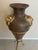 Vintage Floor Amphora Urn With Lionhead Ring Handles For Sale - Image 4 of 5