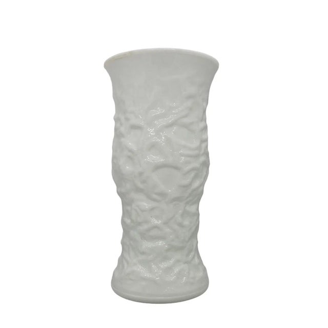 1960’s E. O. Brody Co. Cleveland Ohio Milk Glass Vase With Vine Design For Sale - Image 13 of 13