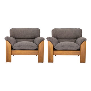 Mid-Century Armchairs in the style of Afra and Tobia Scarpa, Italy, 1970s, Set of 2 For Sale