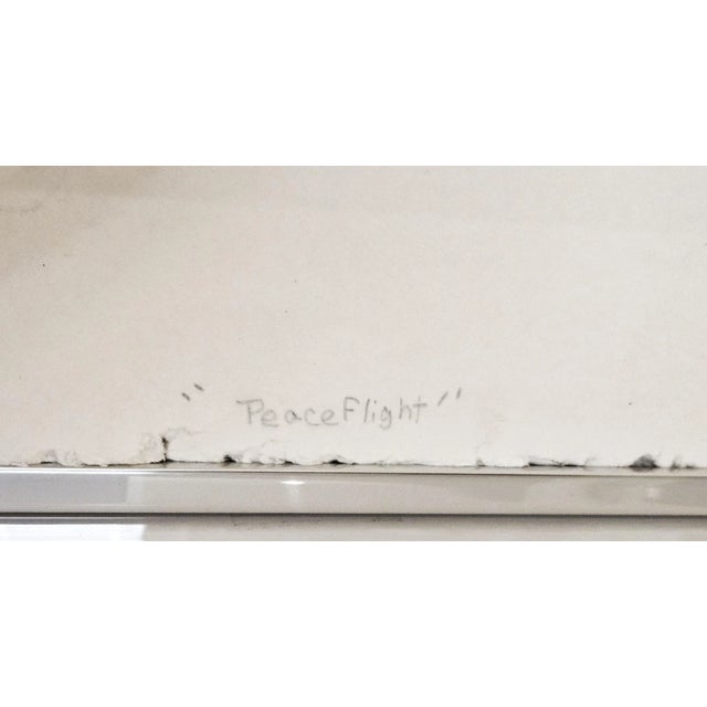 1990s Austin 3D Sculpted Paper Peace Flight by David Fisher 524/1000, Framed For Sale - Image 10 of 11