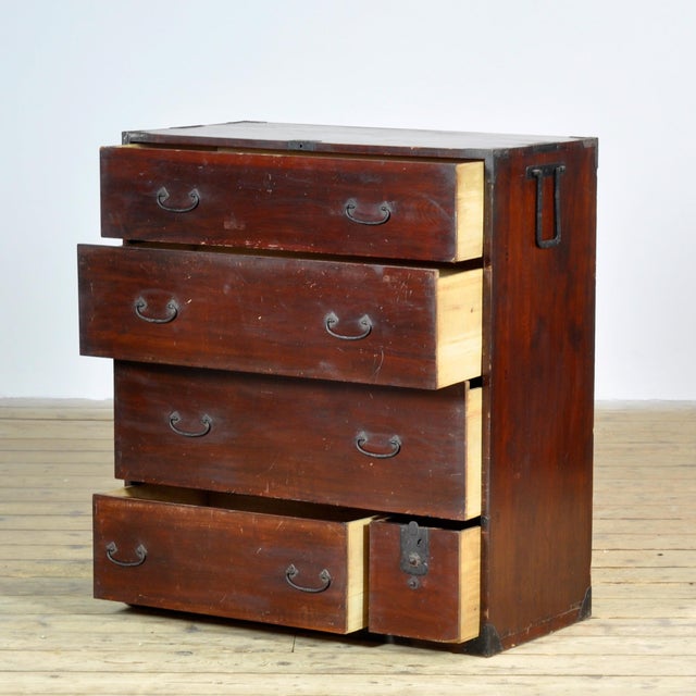 Japanese Tansu Chest of Drawers, 1890 For Sale - Image 4 of 15
