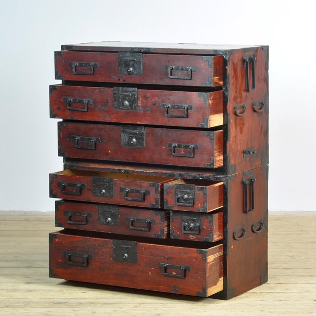 Japanese Tansu Chest of Drawers, 1890 For Sale - Image 4 of 17