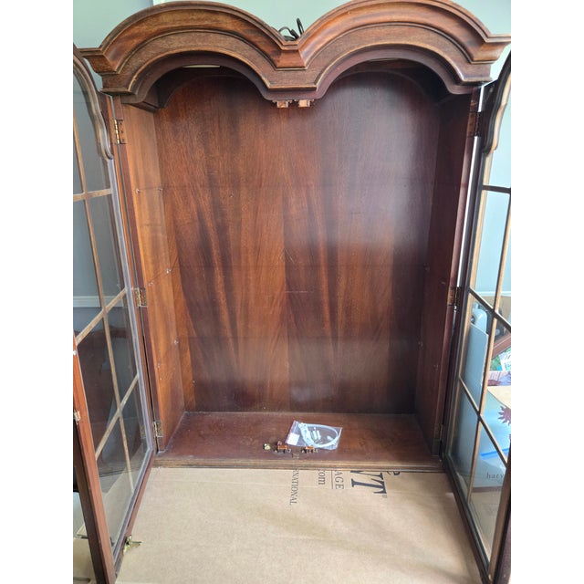 19th Century 19th Century Georgian Burled Wood Secretary Hutch-Bookcase E/Glazed Glass Doors. For Sale - Image 5 of 5