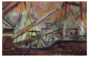 Dzidra Ezergaile, Ship, 1964, Watercolor on Paper