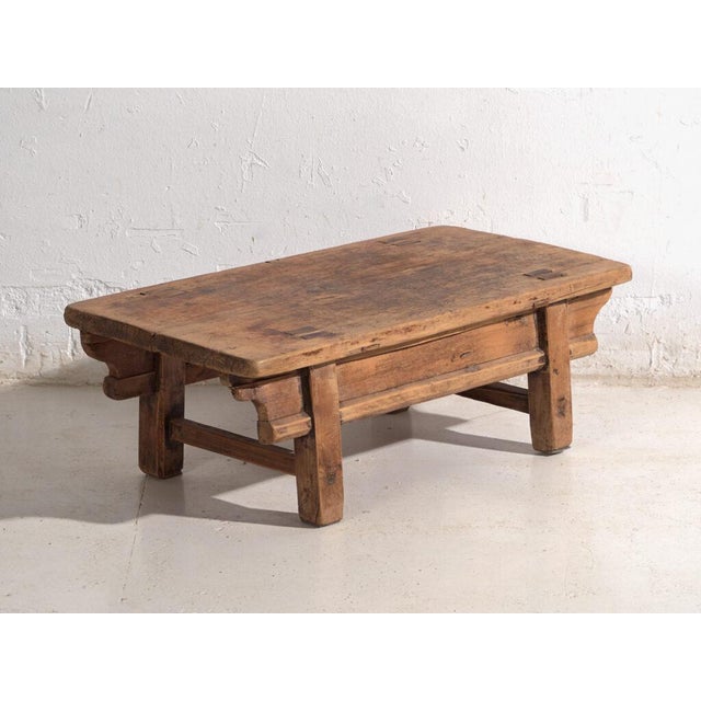 Low Antique Chinese Qing Dynasty Kang Table in Elm For Sale - Image 9 of 9