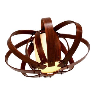 Spectacular Sculptural Teak Bent Plywood Chandelier Mid Century For Sale