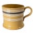 19th Century American Yellowware Mocha Mug With White and Black Rings For Sale