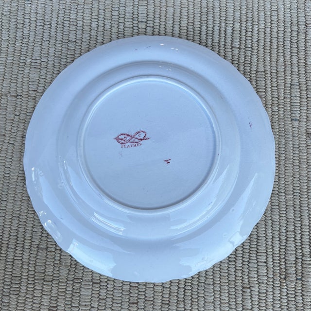 Ceramic A Nice Antique Staffordshire "Feather" Pattern Red Transfer Decorated Plate, Circa 1830's For Sale - Image 7 of 10