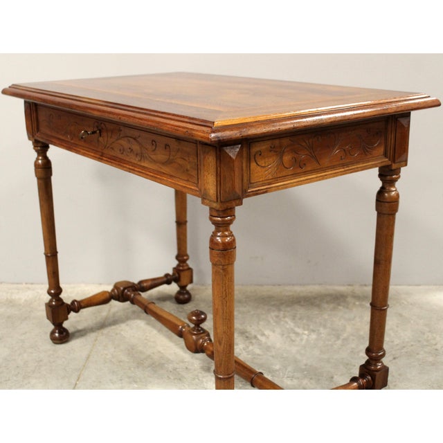 Walnut Writing Table, 19th Century For Sale - Image 12 of 16