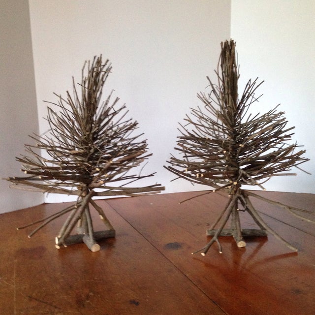 Rustic Twig Tabletop Xmas Trees a Pair Chairish