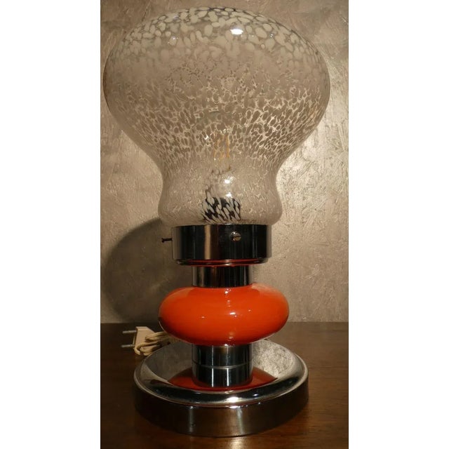 Metal Italian Murano Glass Table Lamp, 1970s For Sale - Image 7 of 11