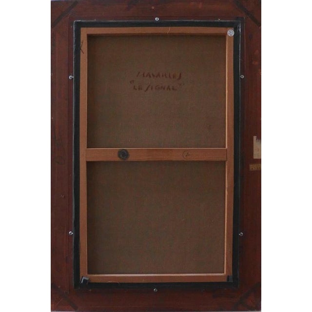 Jules Cavailles, Train Track: The Signal, Oil on Canvas For Sale - Image 8 of 10