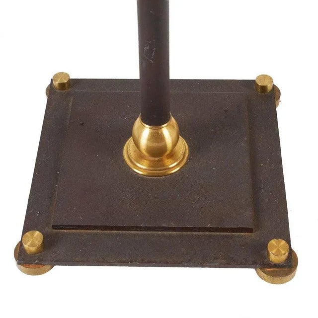 Metal Tall Burgundy Iron Torchiere Floor Lamp For Sale - Image 7 of 10