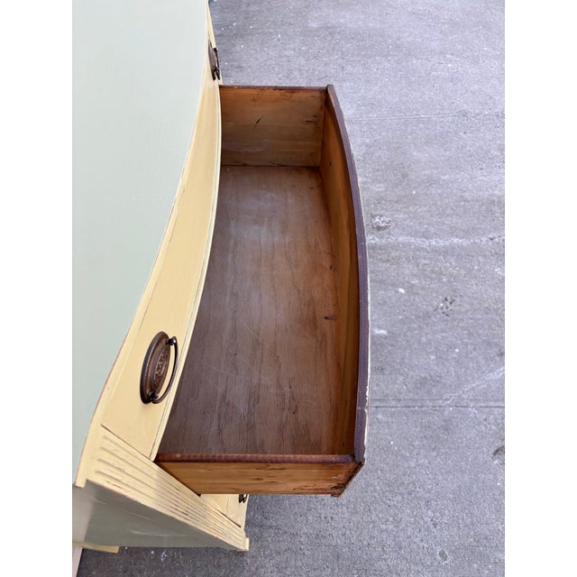 Painted Vintage Dresser | Cottage Style Chest of Drawers | Farmhouse Tall Dresser | Green Bedroom Storage | Shabby Chic Four Drawer Chest For Sale - Image 10 of 12