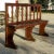 Brown Wooden Bench with Stylized Column Decorations, Early 1900s For Sale - Image 8 of 9
