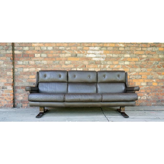 Animal Skin Swedish 3-Seat Sofa by Arne Norell, 1970s For Sale - Image 7 of 18