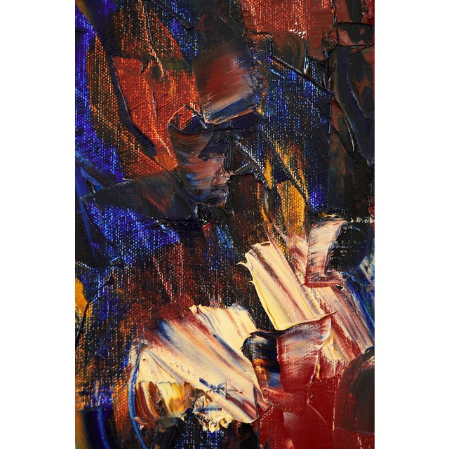 Textile "Keeping My Eye on the Breeze" Original Large Abstract Oil Painting by Simon Findlay For Sale - Image 7 of 11