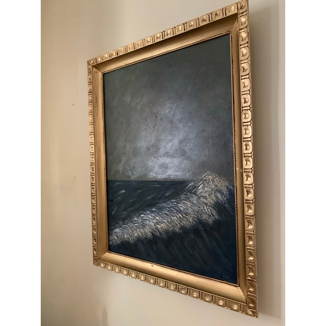 English Contemporary Impressionist Style Seascape Painting on Canvas, Framed For Sale - Image 3 of 6
