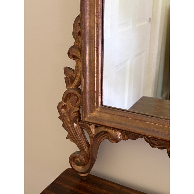 Gold Antique Italian Rococo Giltwood Mirror With Exceptional Carved Crest, 19th Century For Sale - Image 8 of 15