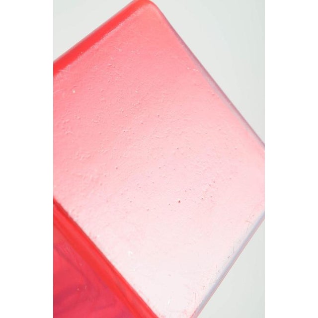 Vintage Geometric Vase in Clear Red Art Glass by Luciano Vistosi for Murano, 1960s For Sale - Image 4 of 5