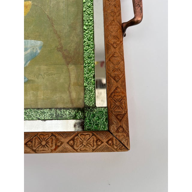 Green Vintage Art Deco Service Tray by Rebecca Ann Foster, 1920s For Sale - Image 8 of 13