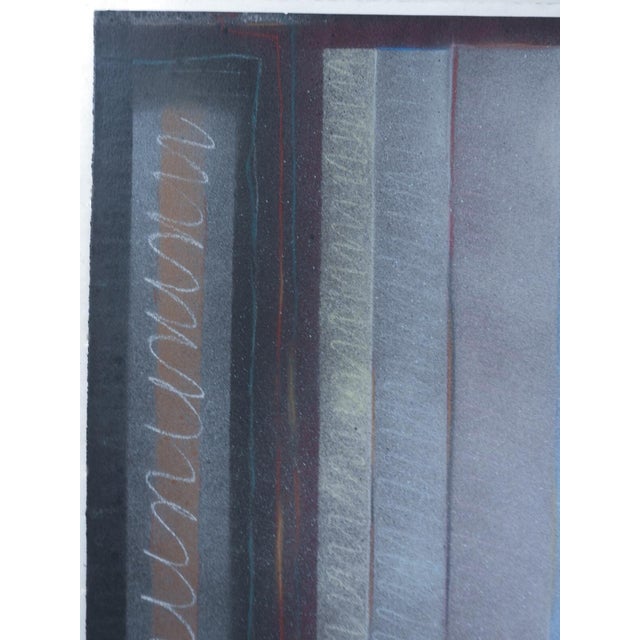 Vintage 1970s Blue and Black Abstract Painting For Sale - Image 4 of 6