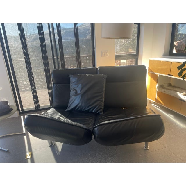 Metal De Sede Ds 450-2 Twist Sofa - Black Leather For Sale - Image 7 of 15